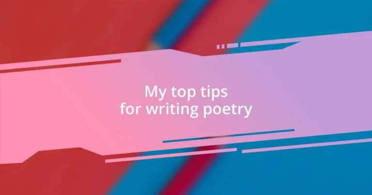 My top tips for writing poetry